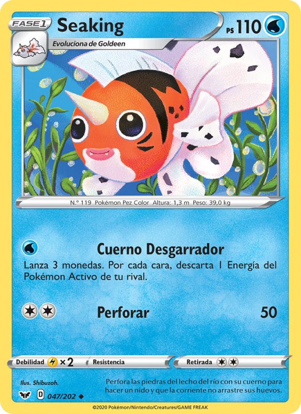 Seaking 47 — Sword & Shield (Spanish Pokémon TCG card)