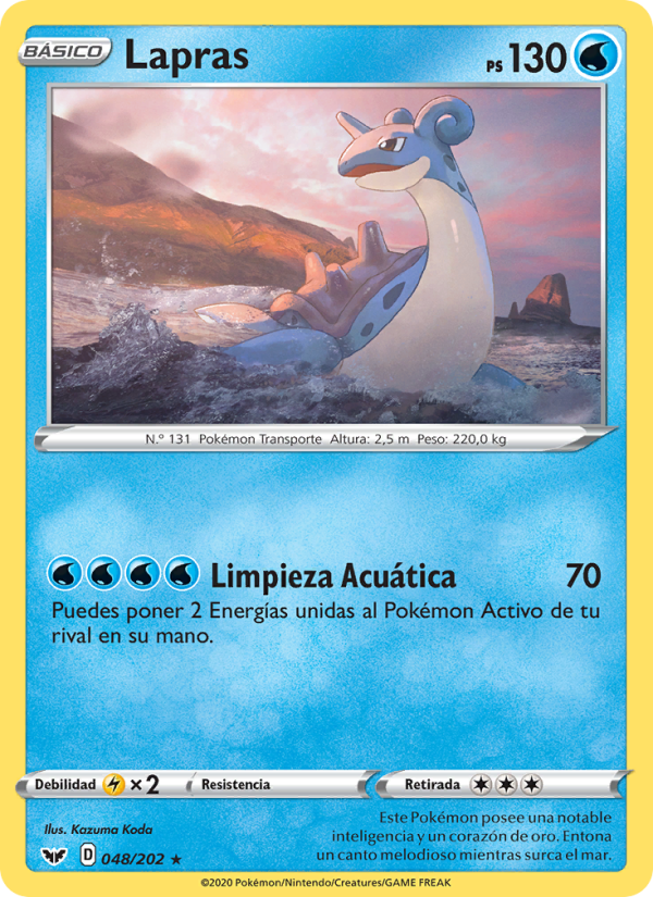 Lapras 48 — Sword & Shield (Spanish Pokémon TCG card)