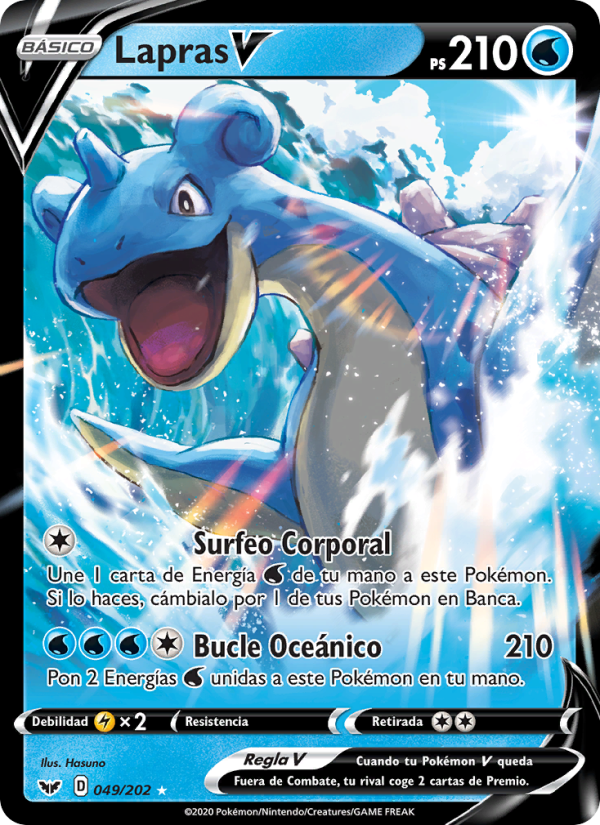Lapras V 49 — Sword & Shield (Spanish Pokémon TCG card)