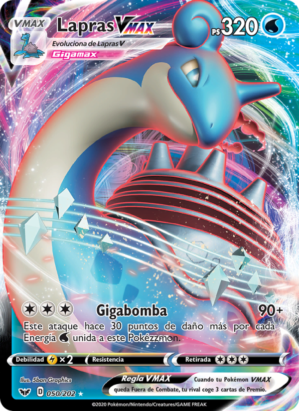 Lapras VMAX 50 — Sword & Shield (Spanish Pokémon TCG card)