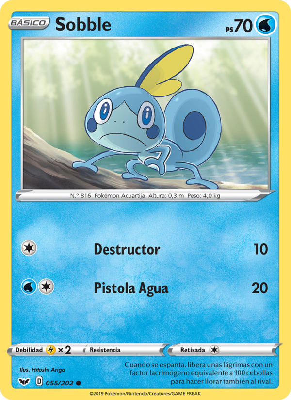 Sobble 55 — Sword & Shield (Spanish Pokémon TCG card)