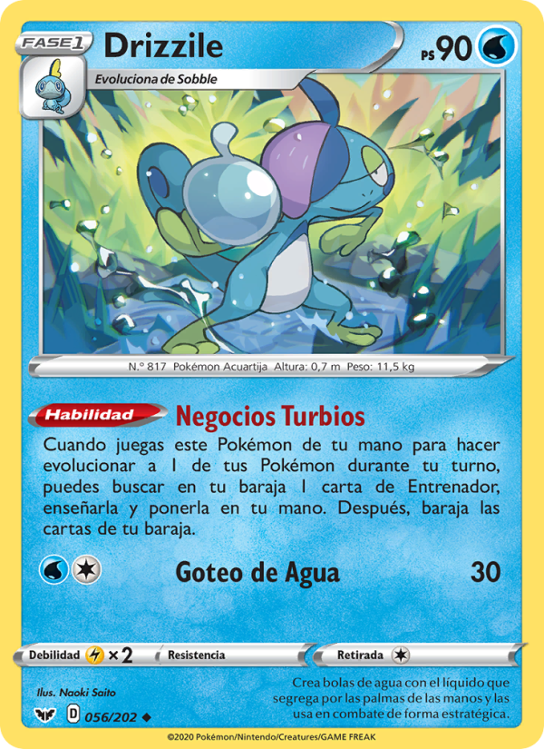 Drizzile 56 — Sword & Shield (Spanish Pokémon TCG card)