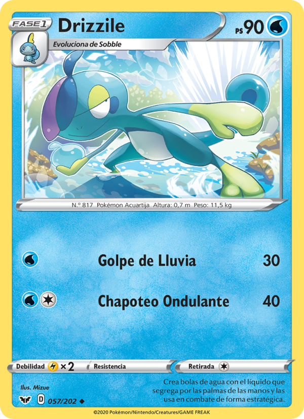 Drizzile 57 — Sword & Shield (Spanish Pokémon TCG card)