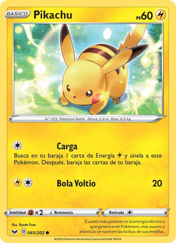 Pikachu 65 — Sword & Shield (Spanish Pokémon TCG card)