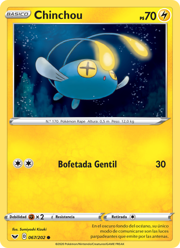 Chinchou 67 — Sword & Shield (Spanish Pokémon TCG card)