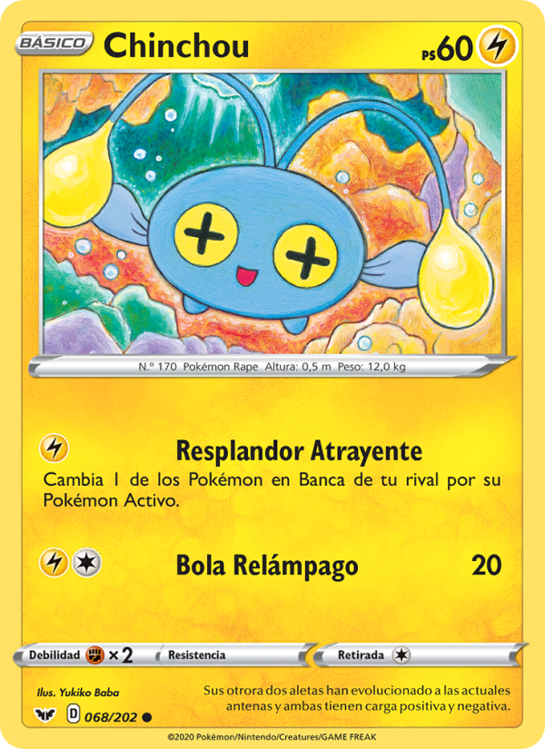 Chinchou 68 — Sword & Shield (Spanish Pokémon TCG card)