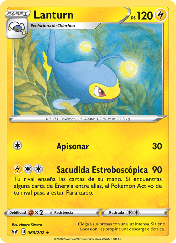 Lanturn 69 — Sword & Shield (Spanish Pokémon TCG card)