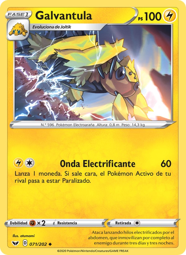 Galvantula 71 — Sword & Shield (Spanish Pokémon TCG card)