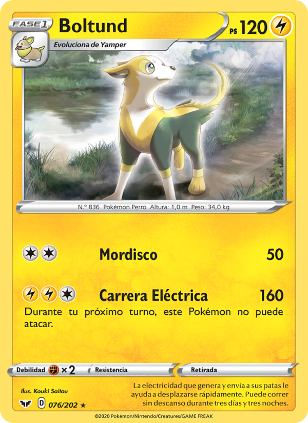 Boltund 76 — Sword & Shield (Spanish Pokémon TCG card)