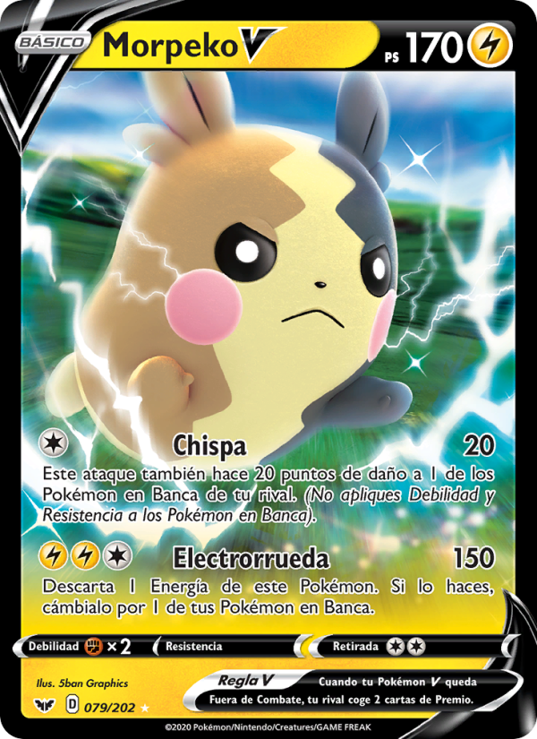 Morpeko V 79 — Sword & Shield (Spanish Pokémon TCG card)