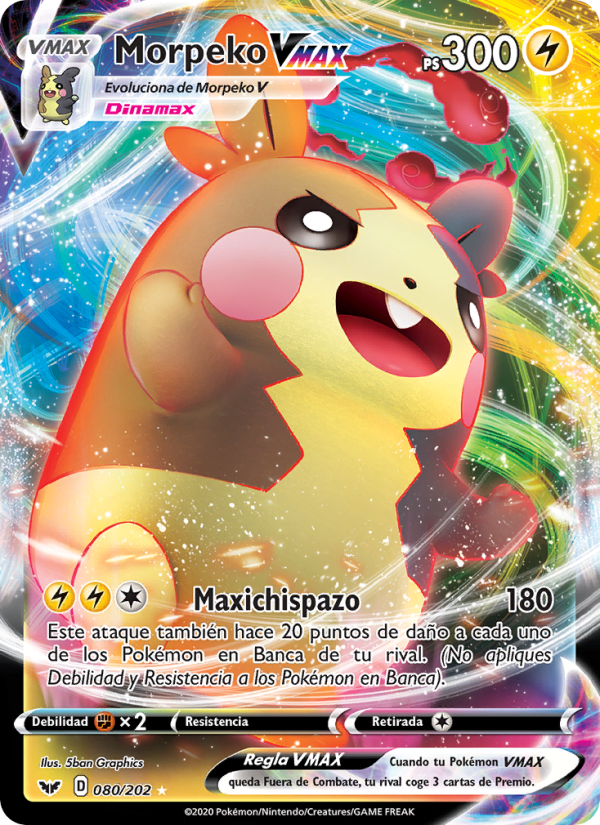 Morpeko VMAX 80 — Sword & Shield (Spanish Pokémon TCG card)