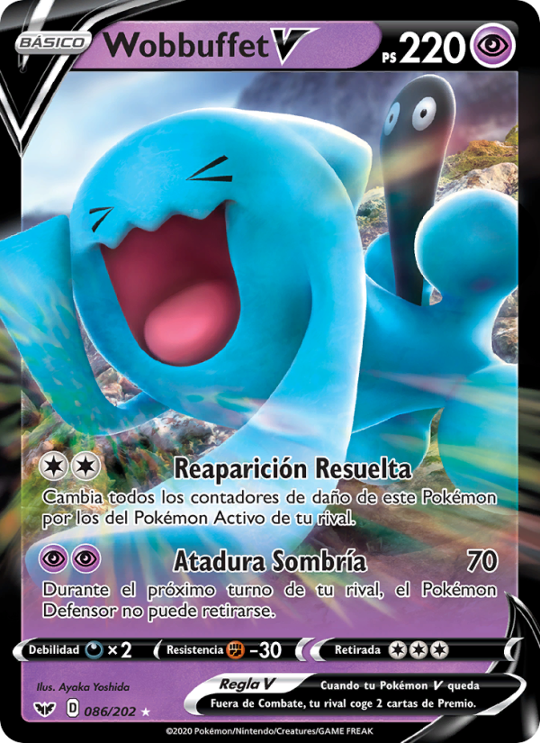 Wobbuffet V 86 — Sword & Shield (Spanish Pokémon TCG card)