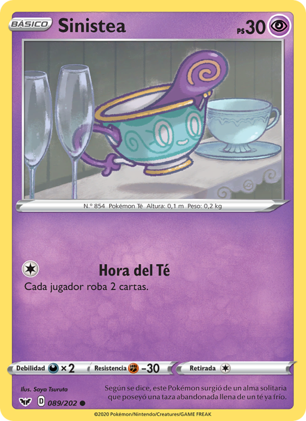 Sinistea 89 — Sword & Shield (Spanish Pokémon TCG card)