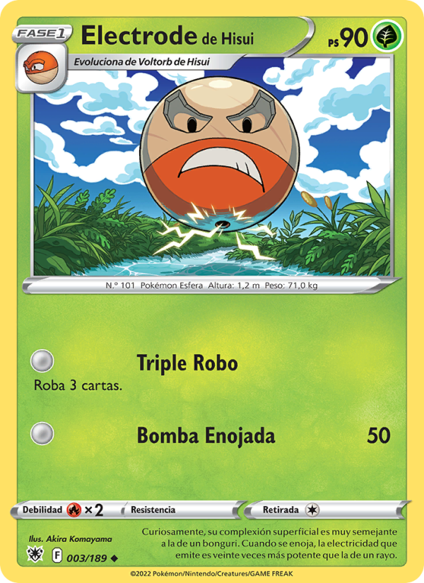 Electrode de Hisui 003 — Astral Radiance (Spanish Pokémon TCG card)