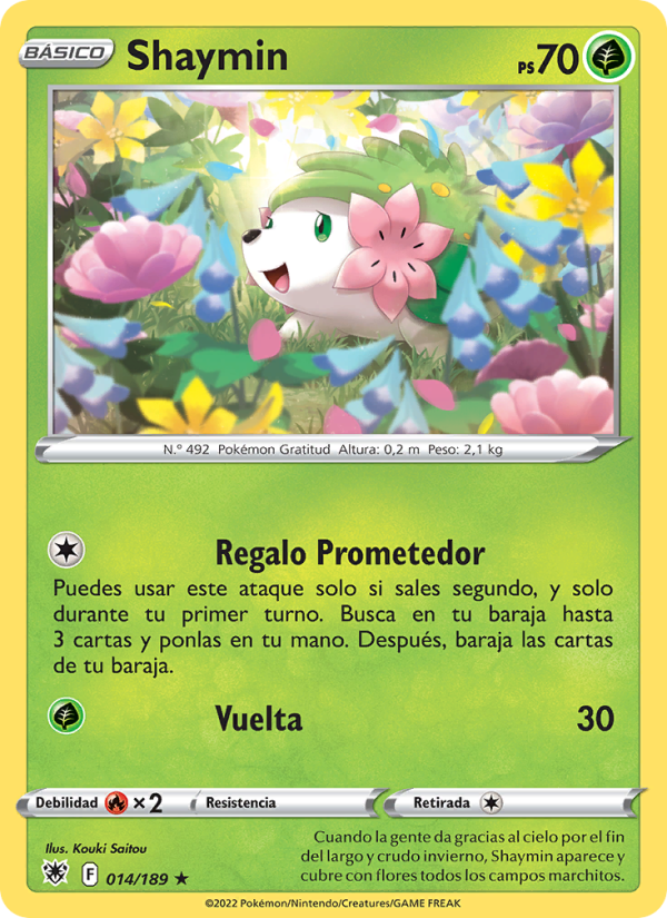 Shaymin 014 — Astral Radiance (Spanish Pokémon TCG card)