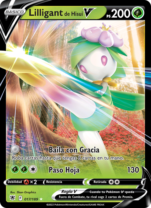 Lilligant de Hisui V 017 — Astral Radiance (Spanish Pokémon TCG card)