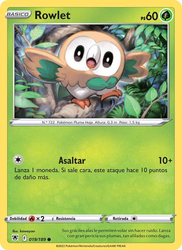 Rowlet 019 — Astral Radiance (Spanish Pokémon TCG card)
