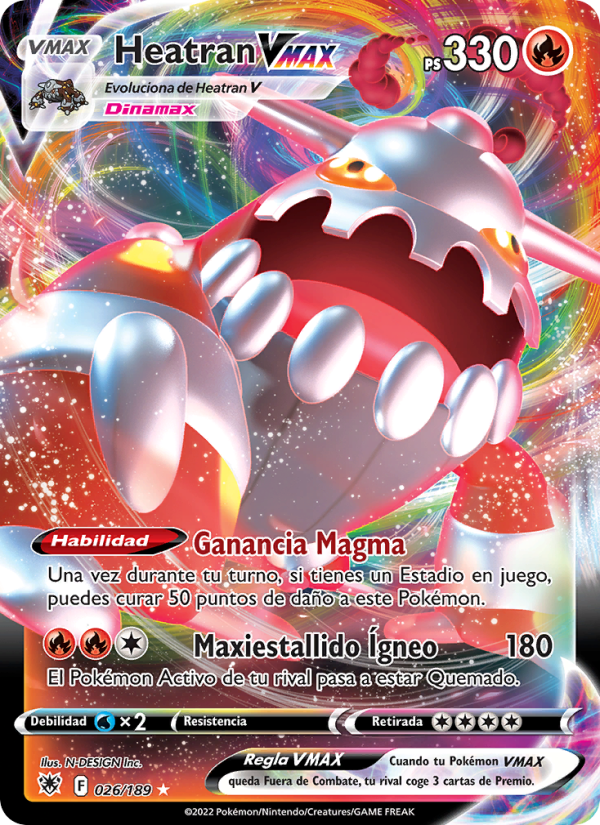 Heatran VMAX 026 — Astral Radiance (Spanish Pokémon TCG card)