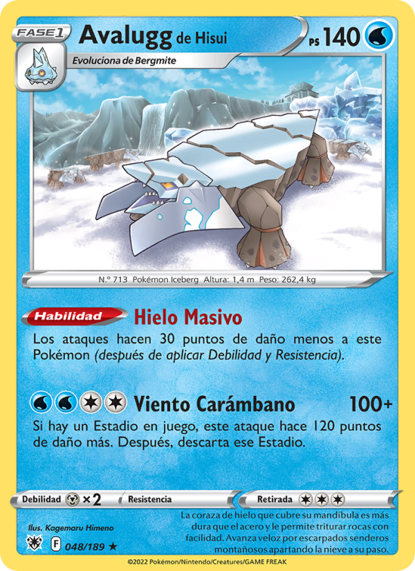 Avalugg de Hisui 048 — Astral Radiance (Spanish Pokémon TCG card)
