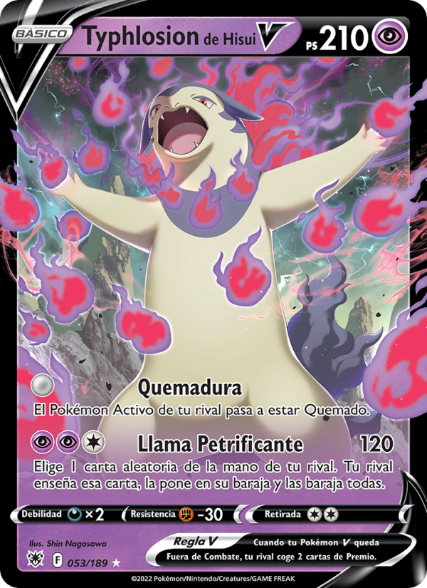 Typhlosion de Hisui V 053 — Astral Radiance (Spanish Pokémon TCG card)