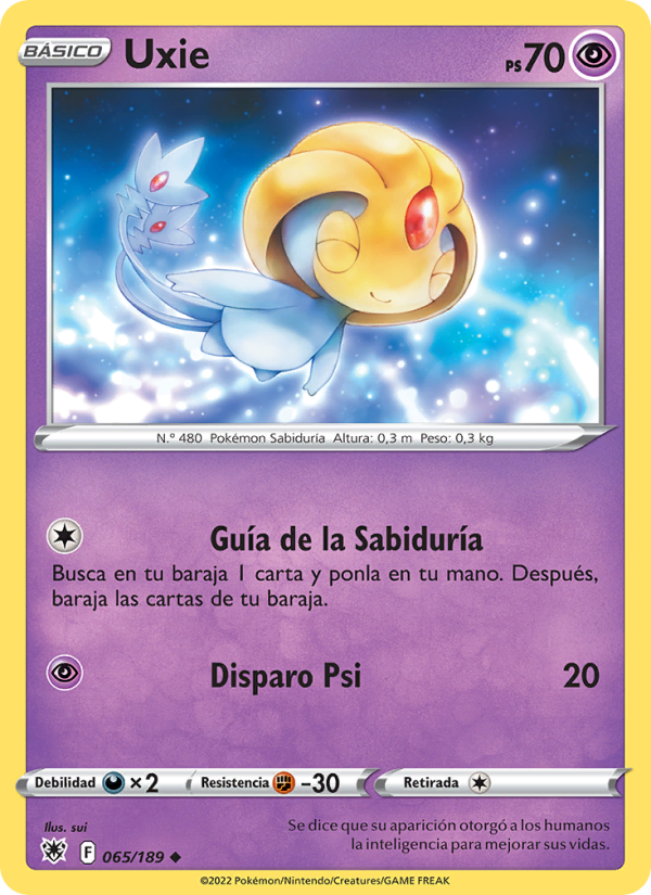 Uxie 065 — Astral Radiance (Spanish Pokémon TCG card)