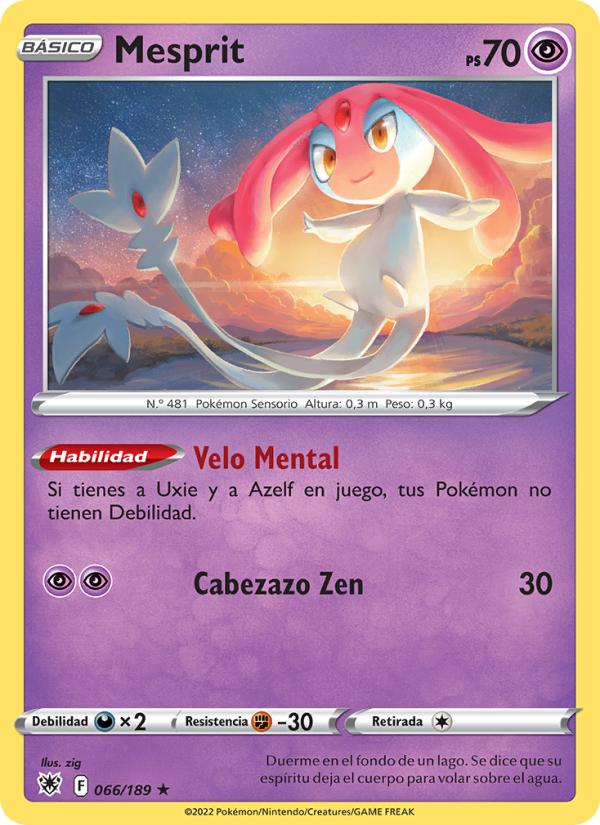 Mesprit 066 — Astral Radiance (Spanish Pokémon TCG card)