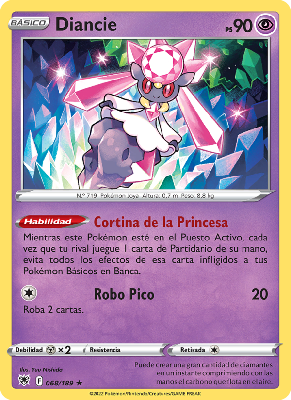 Diancie 068 — Astral Radiance (Spanish Pokémon TCG card)