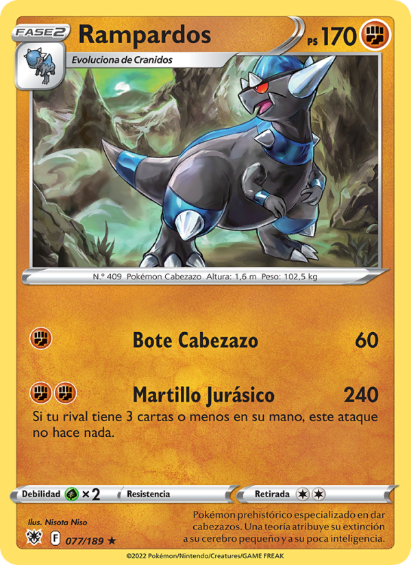 Rampardos 077 — Astral Radiance (Spanish Pokémon TCG card)
