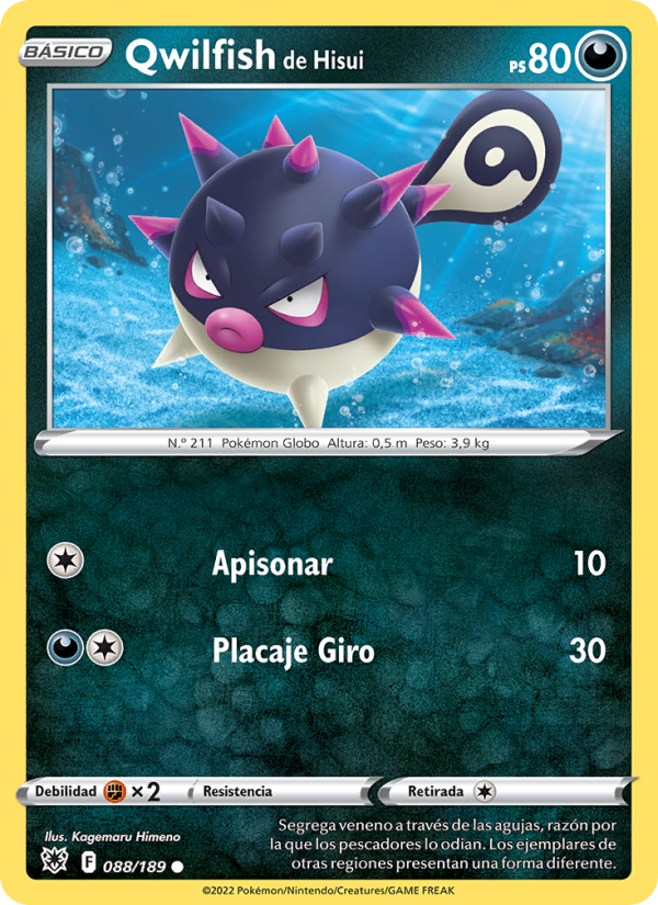 Qwilfish de Hisui 088 — Astral Radiance (Spanish Pokémon TCG card)