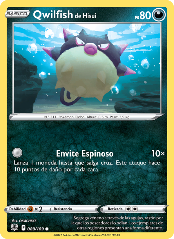 Qwilfish de Hisui 089 — Astral Radiance (Spanish Pokémon TCG card)