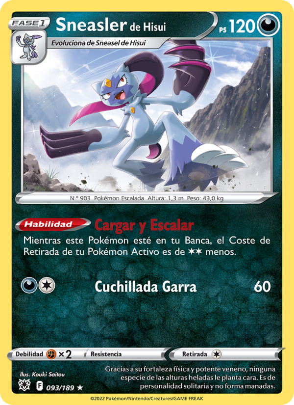 Sneasler de Hisui 093 — Astral Radiance (Spanish Pokémon TCG card)