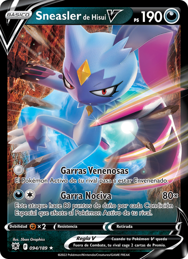 Sneasler de Hisui V 094 — Astral Radiance (Spanish Pokémon TCG card)