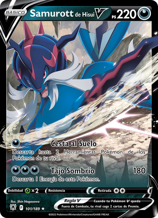 Samurott de Hisui V 101 — Astral Radiance (Spanish Pokémon TCG card)