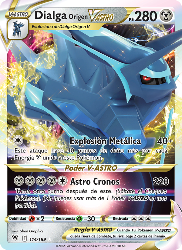 Dialga Origen V-ASTRO 114 — Astral Radiance (Spanish Pokémon TCG card)