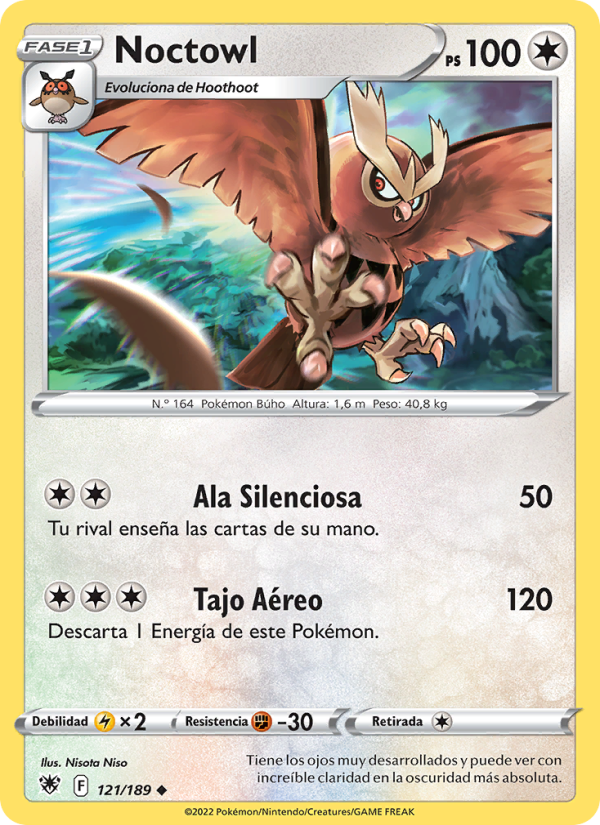 Noctowl 121 — Astral Radiance (Spanish Pokémon TCG card)