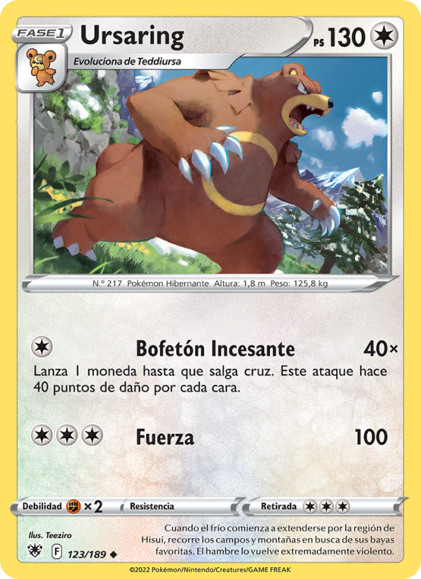 Ursaring 123 — Astral Radiance (Spanish Pokémon TCG card)