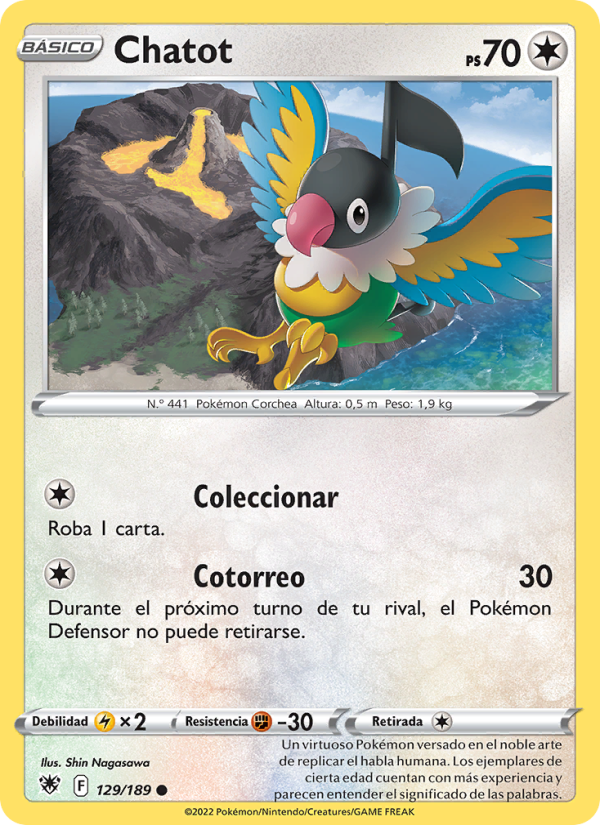 Chatot 129 — Astral Radiance (Spanish Pokémon TCG card)