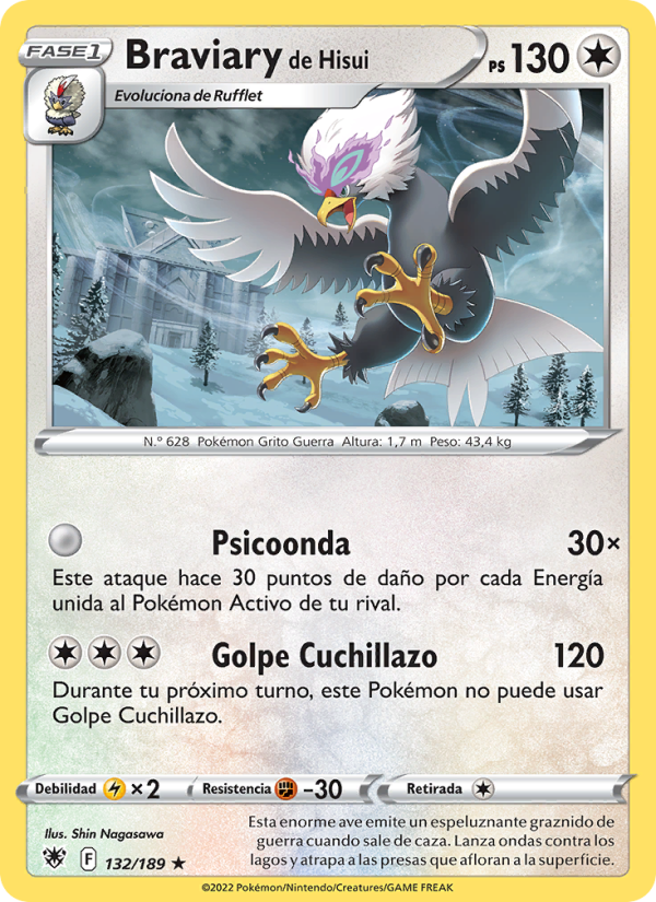 Braviary de Hisui 132 — Astral Radiance (Spanish Pokémon TCG card)