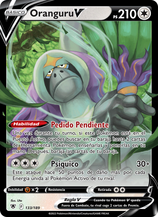Oranguru V 133 — Astral Radiance (Spanish Pokémon TCG card)
