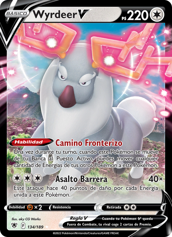 Wyrdeer V 134 — Astral Radiance (Spanish Pokémon TCG card)
