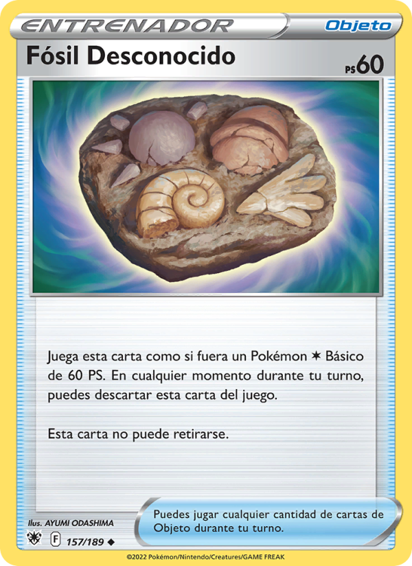 Fósil Desconocido 157 — Astral Radiance (Spanish Pokémon TCG card)