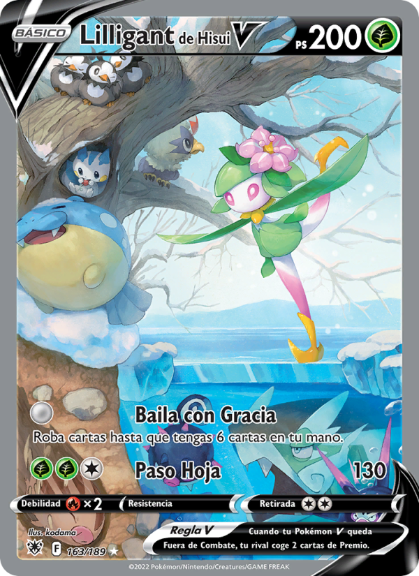 Lilligant de Hisui V 163 — Astral Radiance (Spanish Pokémon TCG card)