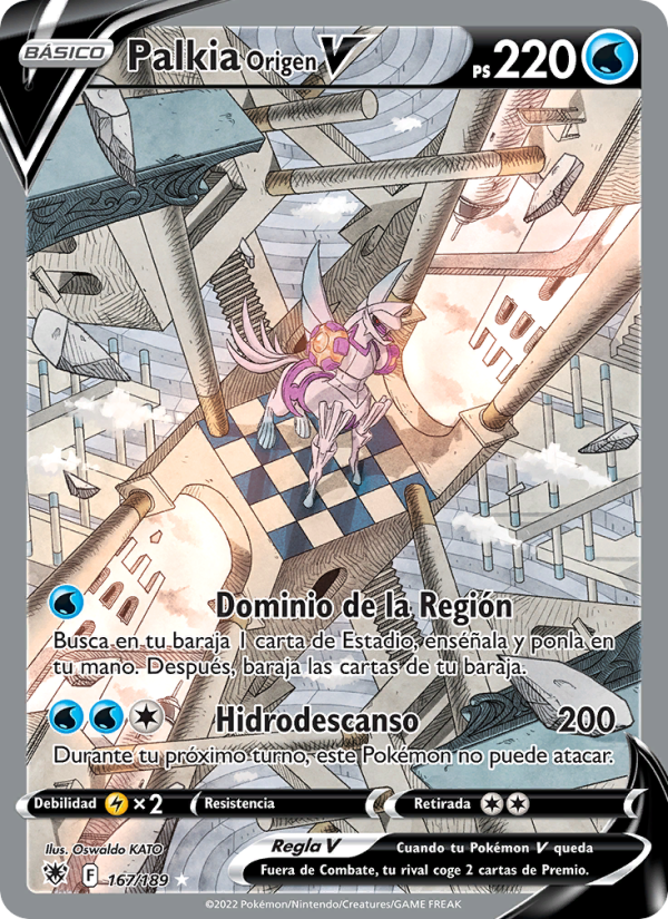 Palkia Origen V 167 — Astral Radiance (Spanish Pokémon TCG card)
