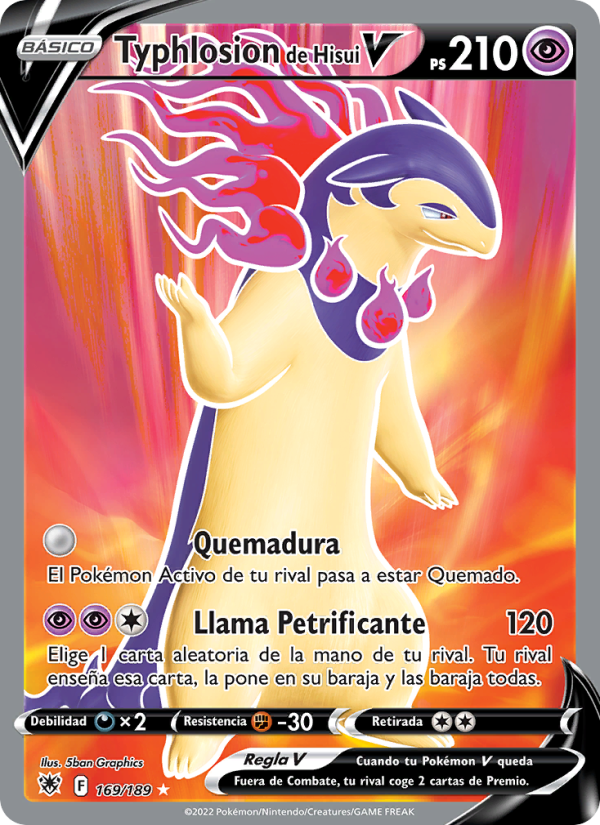 Typhlosion de Hisui V 169 — Astral Radiance (Spanish Pokémon TCG card)
