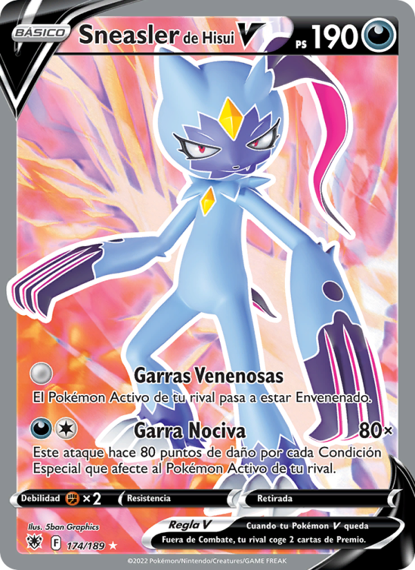 Sneasler de Hisui V 174 — Astral Radiance (Spanish Pokémon TCG card)