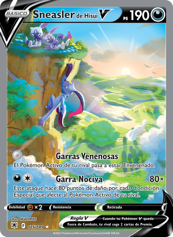 Sneasler de Hisui V 175 — Astral Radiance (Spanish Pokémon TCG card)