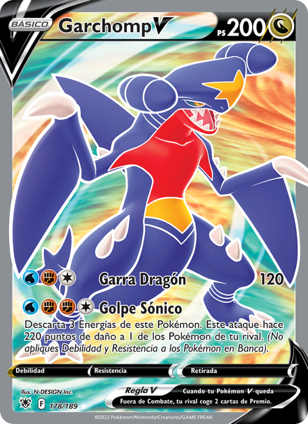 Garchomp V 178 — Astral Radiance (Spanish Pokémon TCG card)