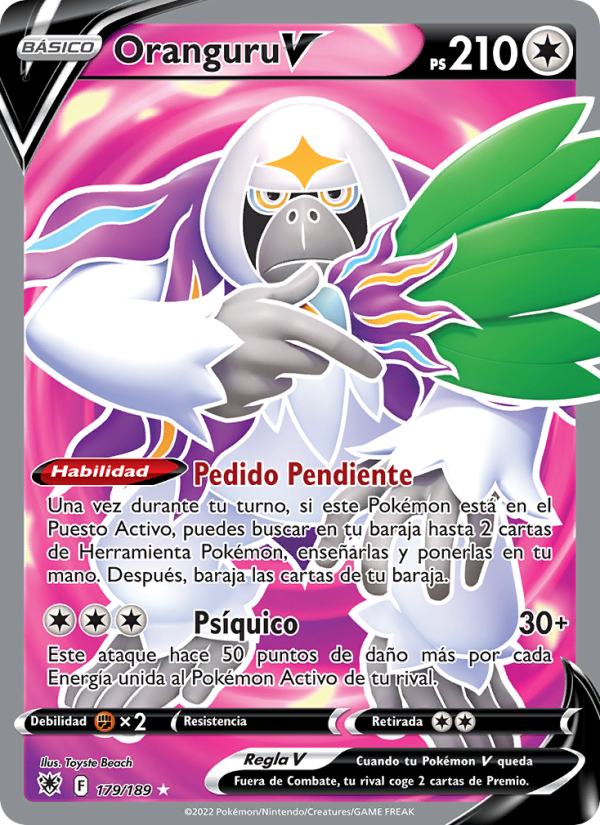 Oranguru V 179 — Astral Radiance (Spanish Pokémon TCG card)