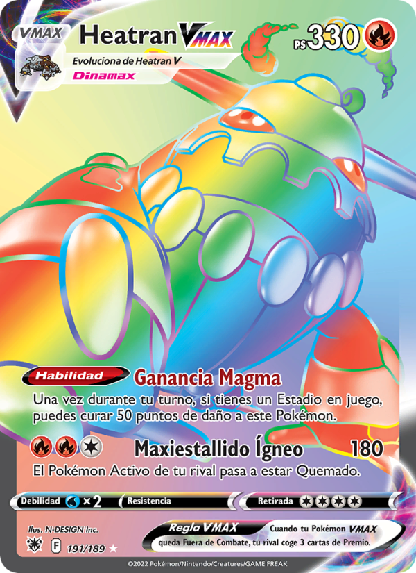 Heatran VMAX 191 — Astral Radiance (Spanish Pokémon TCG card)