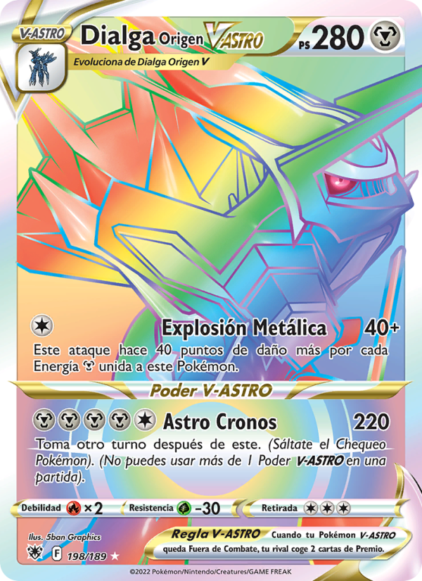 Dialga Origen V-ASTRO 198 — Astral Radiance (Spanish Pokémon TCG card)